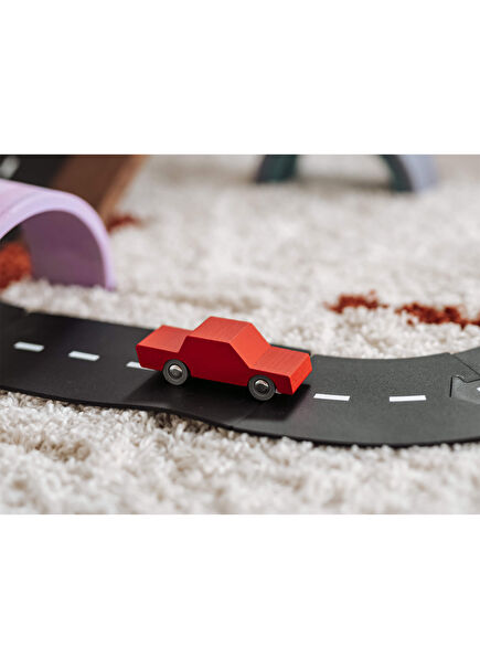 Back And Forth Car Red Kid Wooden Toy