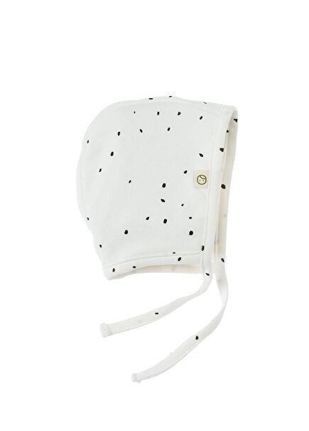 Cosmos Beyaz Müslin Organik Pamuk Unisex Bebek İngiliz Şapka