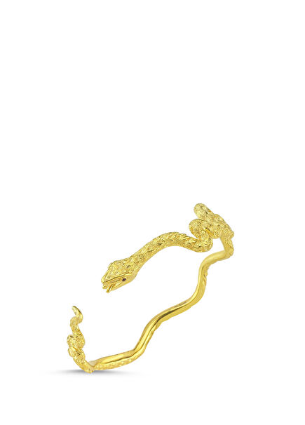 Boiga Silver And Gold Plated Crystal Bracelet