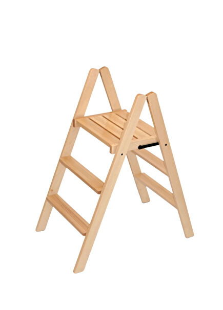 Dorotea Naturel Ahşap 3 Basamaklı Merdiven