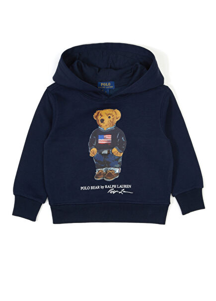 Lacivert Kapüşonlu Erkek Çocuk Sweatshirt