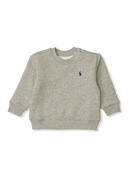 Gri Logolu Erkek Bebek Sweatshirt