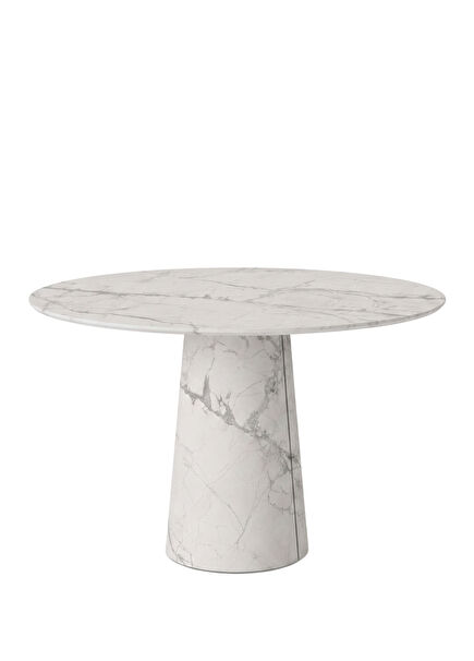 Cuba White Matte Invisible Ceramic White Ceramic Round Kitchen Table