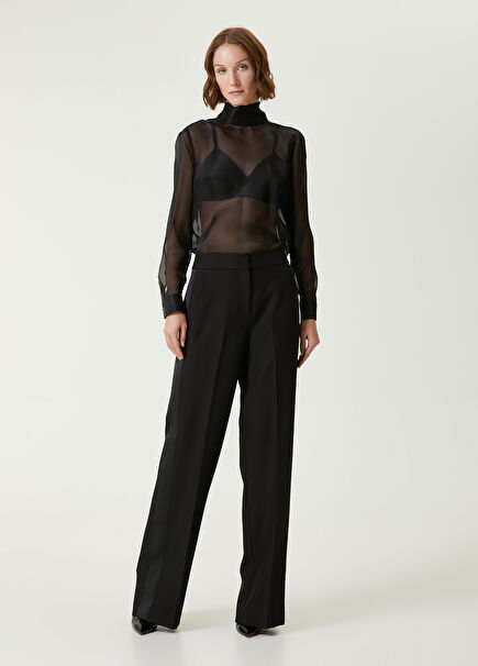 Black Stripe Detailed Evening Pants