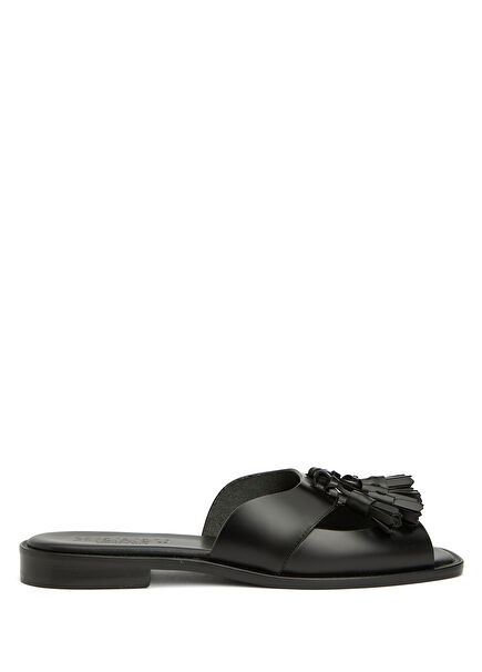 Boqueria Black Women's Leather Slippers