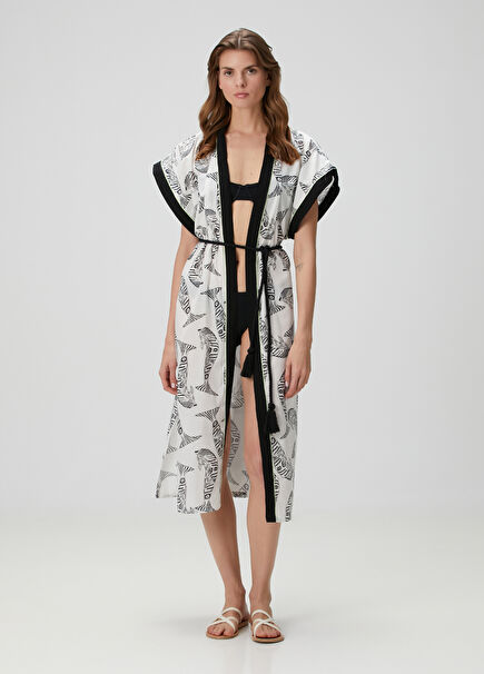 Fortuna Black White Kimono