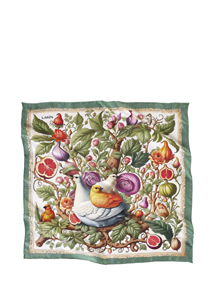 Bird Paradise Twill İpek Kadın Eşarp 