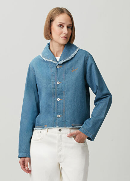 Koyu Mavi Denim Ceket