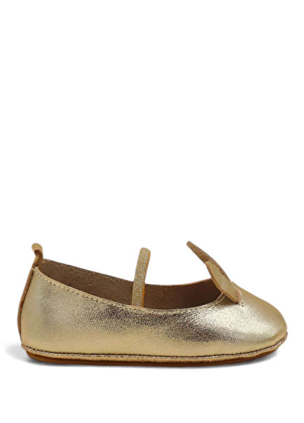 Bunies Gold Color Leather Baby Girl Booties