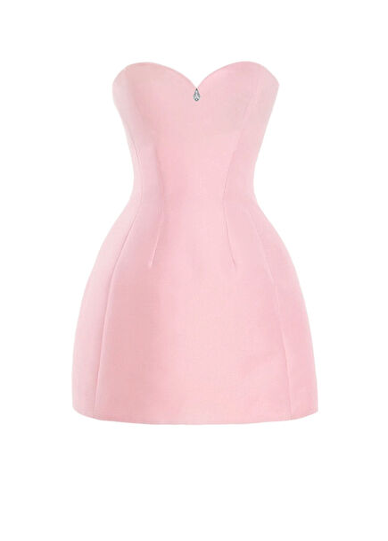 Cassy Pudra Balon Etekli Kadın Mini Elbise