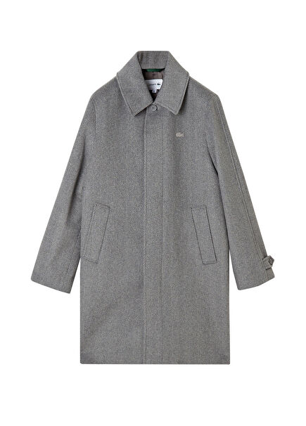 Gri Regular Fit Erkek Yün Kaban