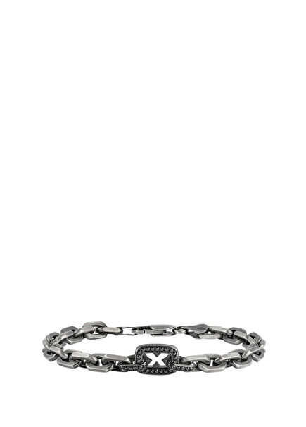 Legend Black Diamond Chain 925 Sterling Silver Men's Bracelet