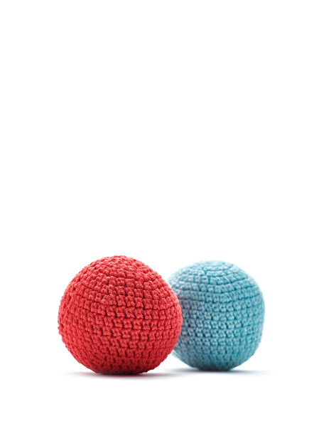 Mavi Kırmızı 2'li Top Köpek Oyuncağı