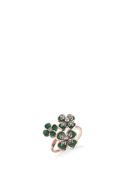 Triple Clover 18K Gold Women's Ring