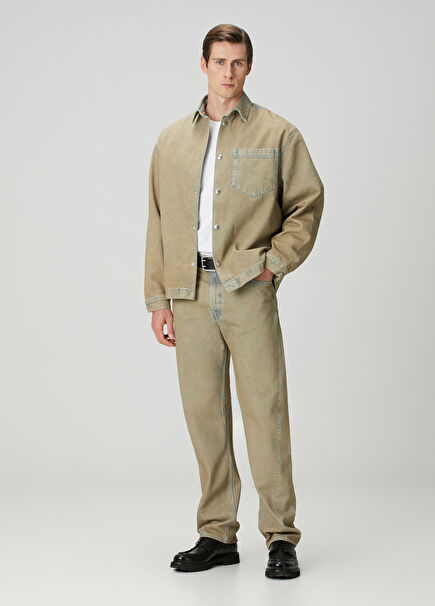 Twisted Modern Straight Bej Jean Pantolon