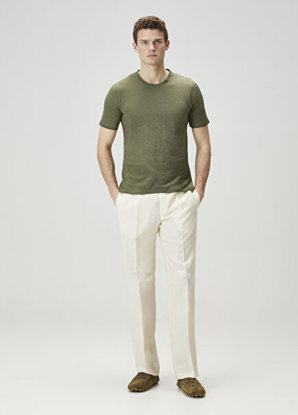 Ecru Linen Trousers