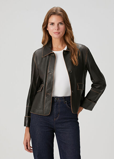 Ella Brown Leather Jacket
