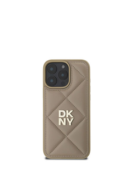 iPhone 16 Pro Kapitone Metal Logolu Telefon Kılıfı