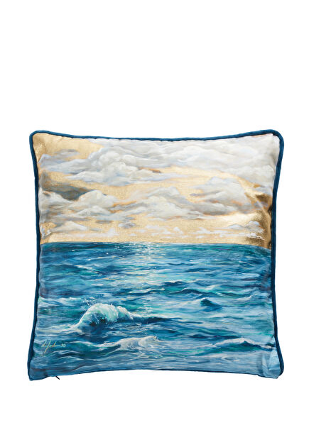 Sea 2 Yağlı Boya 45x45 cm Dekoratif Yastık