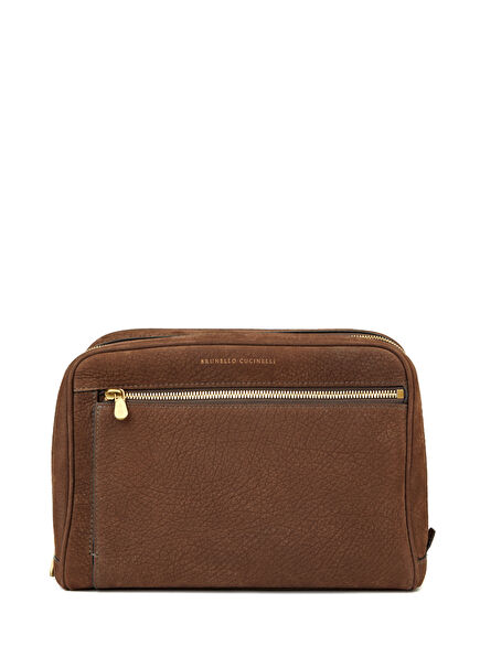 Brown Leather Shaving Bag
