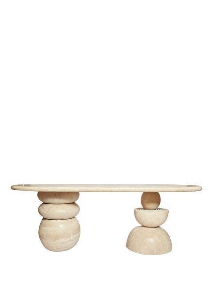 Horizon Bej Traverten Yemek Masası