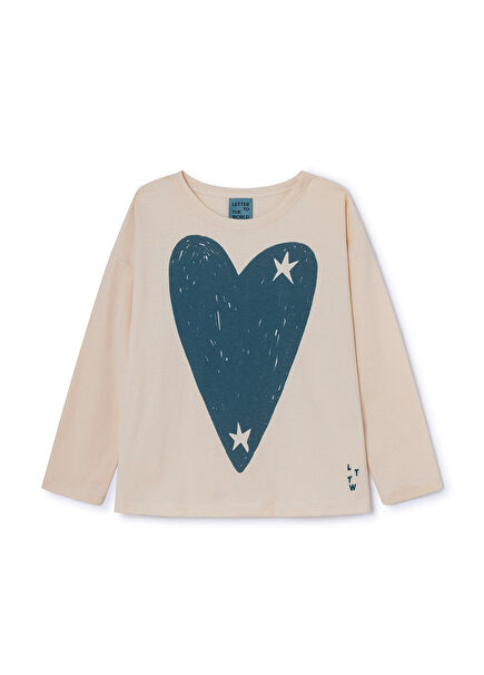 Faye Beige Kids Organic Cotton T-Shirt