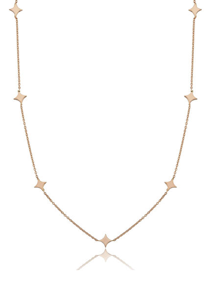 Minimal Çoklu Karo 14 Ayar Altın Kadın Kolye