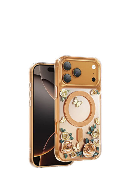 Apple iPhone 17 Pro Max Roseland Turuncu Magsafe Uyumlu Telefon Kılıfı