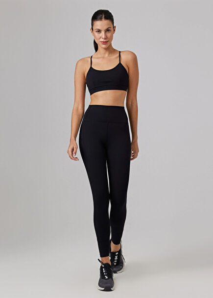 Amelie Glossy Legging Jet Black Kadın Spor Tayt