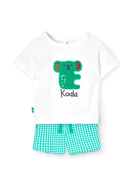 Koala Baskılı Kısa Kollu T-shirt ve Şort Erkek Bebek 2'li Set