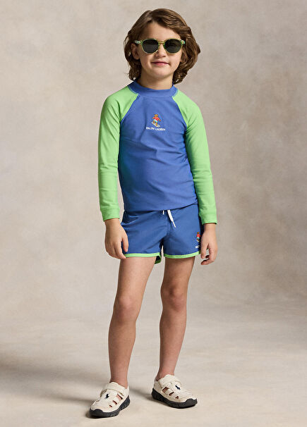 Blue Waist Corded Boys' Shorts