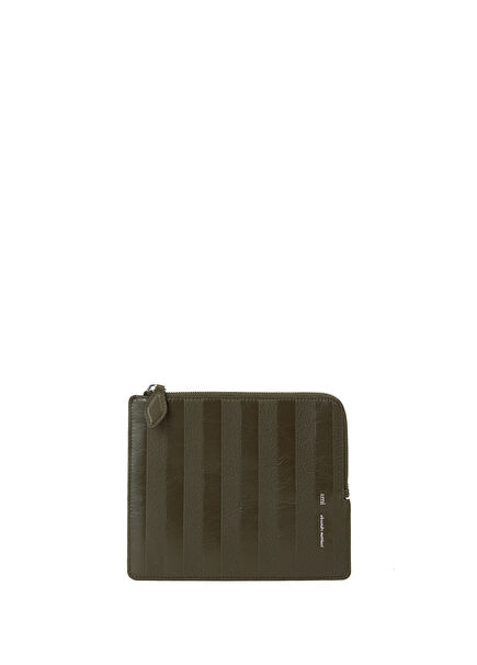 Khaki Men's Leather Hand Portfolio