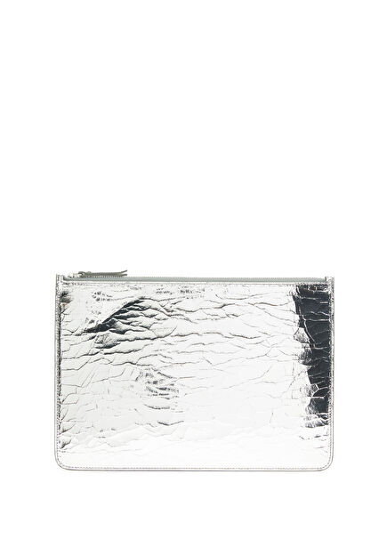 Broken Mirror Siyah Silver Kadın Deri El Portföyü