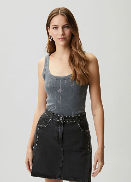 Gray Hotfix Logo Tank Top