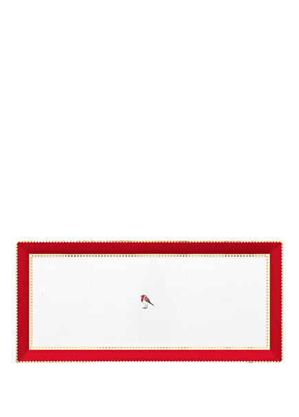 Love Birds Red Porcelain Serving Plate