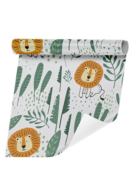 Sevimli Aslan Çocuk Odası Duvar Kağıdı