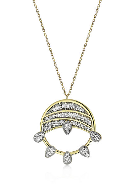 Sun Drops Pırlanta Taşlı Kadın Altın Kolye