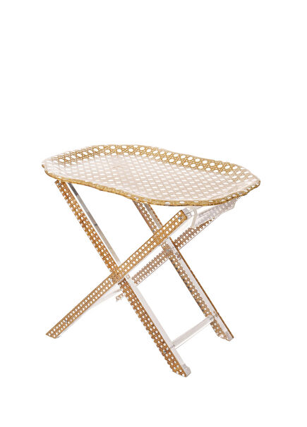 Medium Cream Baroque Footed Tray