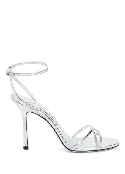 1998 Leo Silver Leather High Heels Sandals