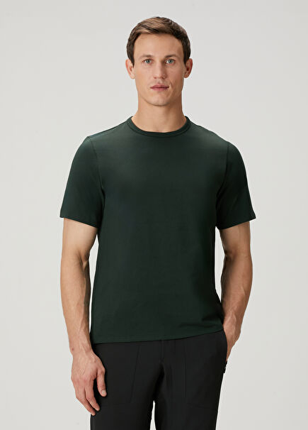Classic Fit Yeşil Organik Pamuk T-shirt
