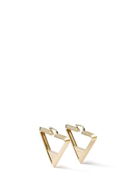 Metal Triangle Logo Women Earrings