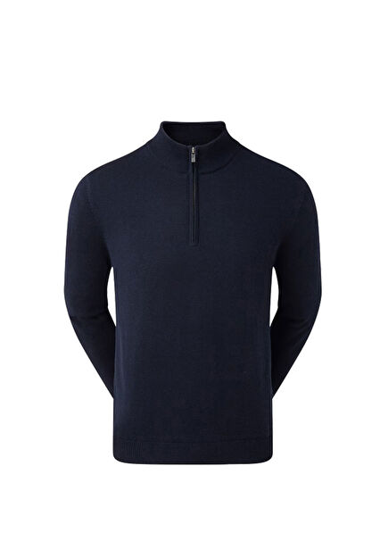 FootJoy Yün Karışımı Yarım Fermuarlı Astarlı Golf Kazağı Lacivert 90210