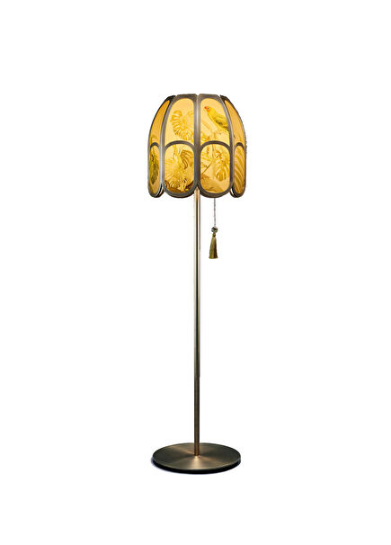 Rio Antik Sarı Metal Küçük Boy Lambader