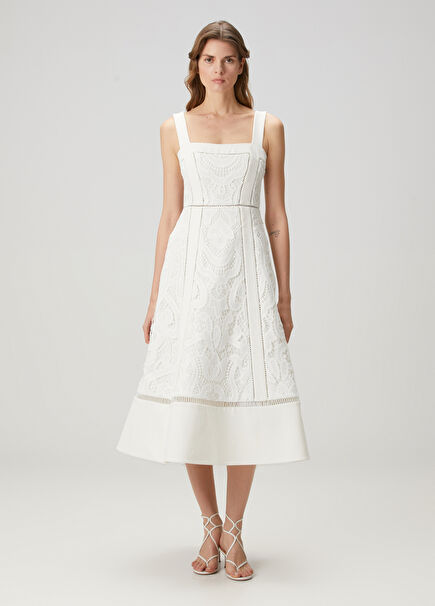 Kensington White Midi Dress