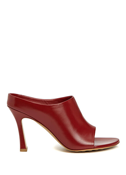 Rana Koyu Kırmızı Kadın Deri Terlik