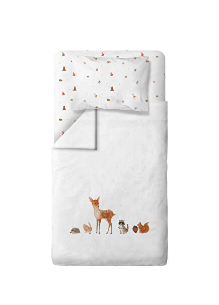 Forest Amigos %100 Organik Pamuk Saten Bebek Çocuk Nevresim Takımı 160 x 220 cm