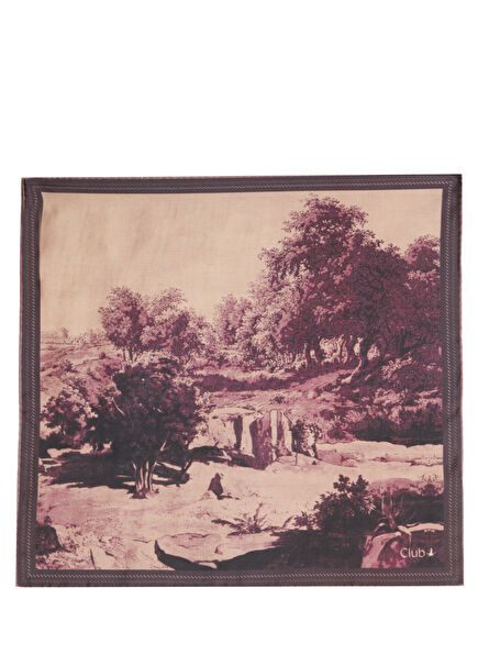 Plum Patterned Silk Scarf