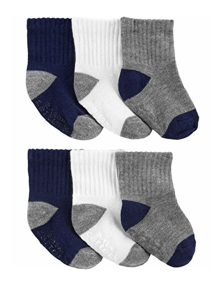 Pack of 6 Boys' Baby Socks