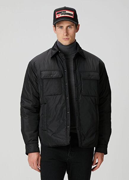 Siyah Kapitoneli Dış Gömlek