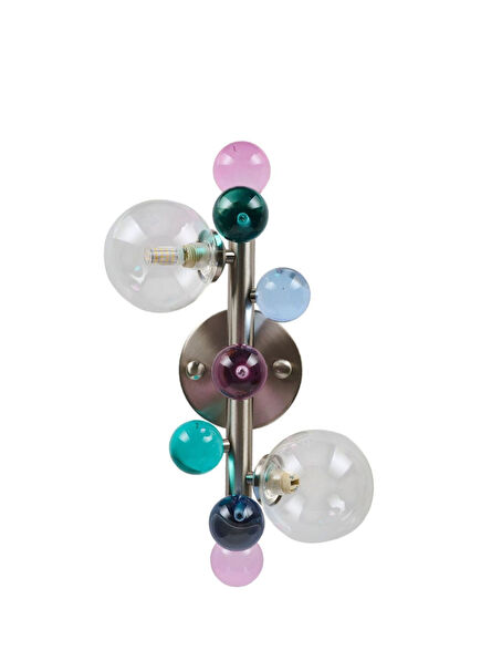 Bubble Lamp Soft Brushed Matte Chrome Clear Metal Sconce